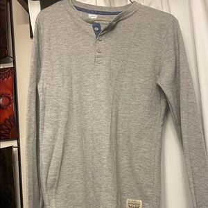 Levi's Long Sleeve Gray Henley Shirt